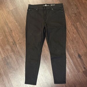 7 For All Mankind High Waist Ankle Gwenevere Jet Black Skinny Jeans